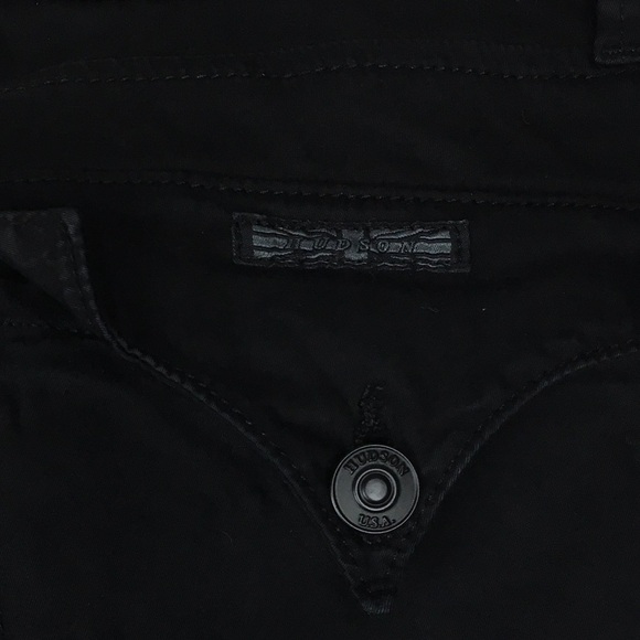 HUDSON Jeans Collin Skinny Slim Fit Flap Pockets Black Stretch Denim Size 24 - Picture 6 of 12